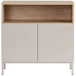 SIDEBOARD 2 Türen Fach Kaschmir- und Holzdekor 40/80/80 cm