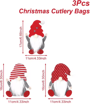 Inspire Picks Festive Christmas Cutlery Holder Set For Holiday Table Decor style 3