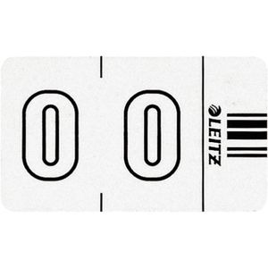 Leitz Ziffernsignale Orgacolor, 6600-00-00, Nummer 0, weiß, selbstklebend, mit Strichcode, 500 Stück