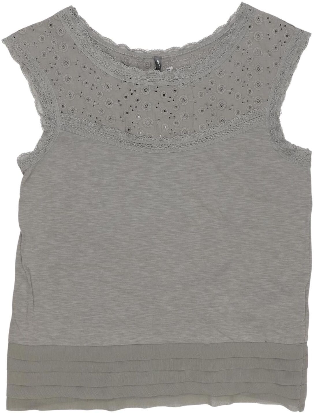 NAF NAF Damen Top, Grau, Gr. M, Baumwolle - Second Hand