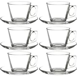 Pasabahce Kaffee Tassen mit Unterteller Vela - 12tlg. Set