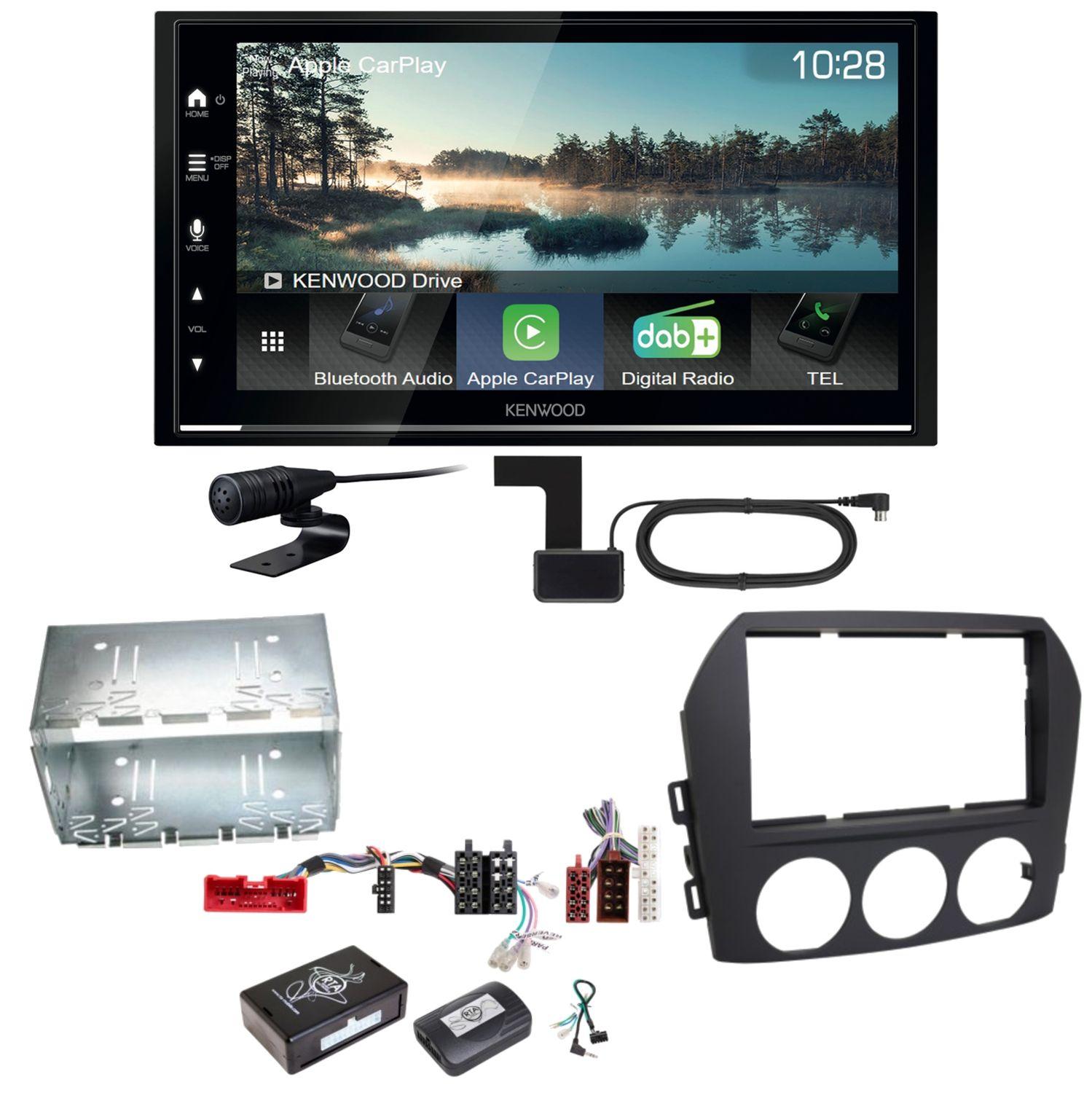 Kenwood DMX7722DABS Android Auto CarPlay Einbauset für Mazda MX-5 NC FL