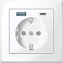 EL ME USB SET2 - M-SMART, USB-Steckdose,Typ A + C, polarweiß, glänzend