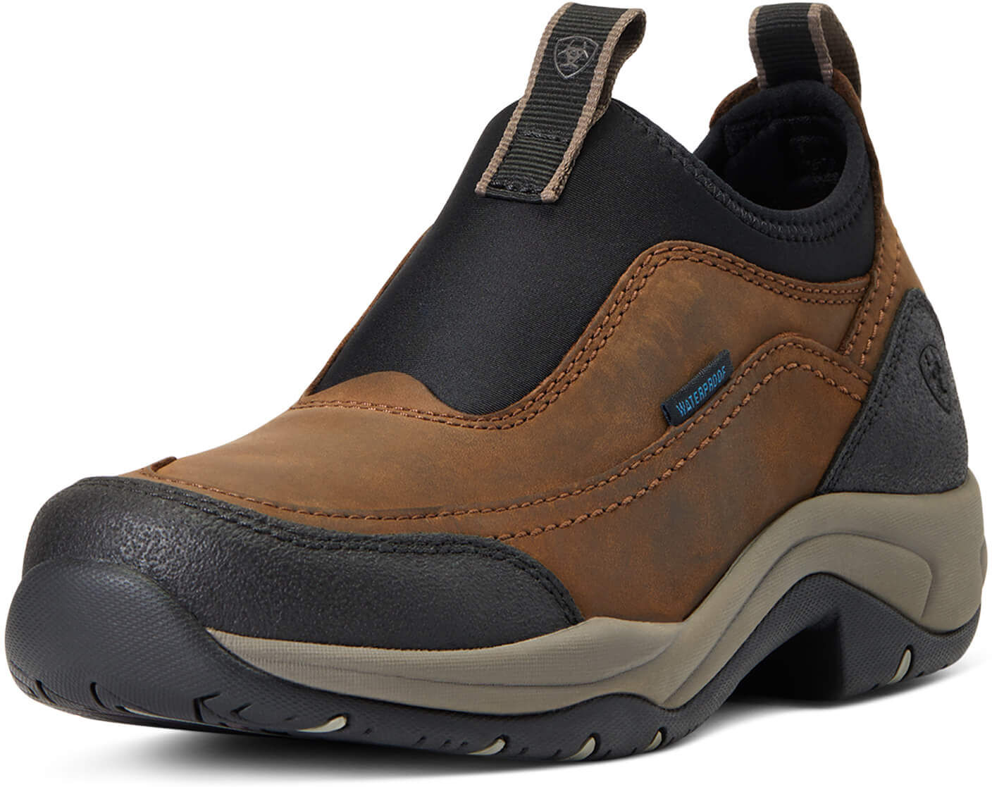 Women's Terrain Ease Waterproof Shoes in Oily Distressed Brown, Size: 6.5 B / Medium by Ariat