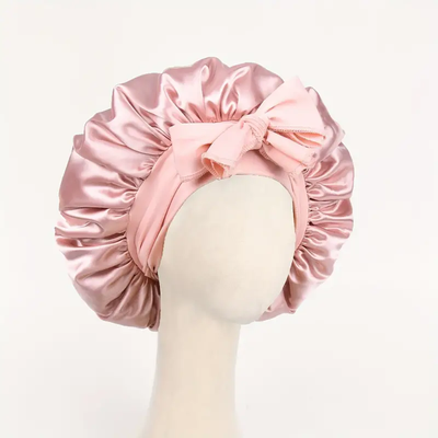 Adjustable Satin Sleep Hair Bonnet Premium Satin Hair Protection Cap champagne
