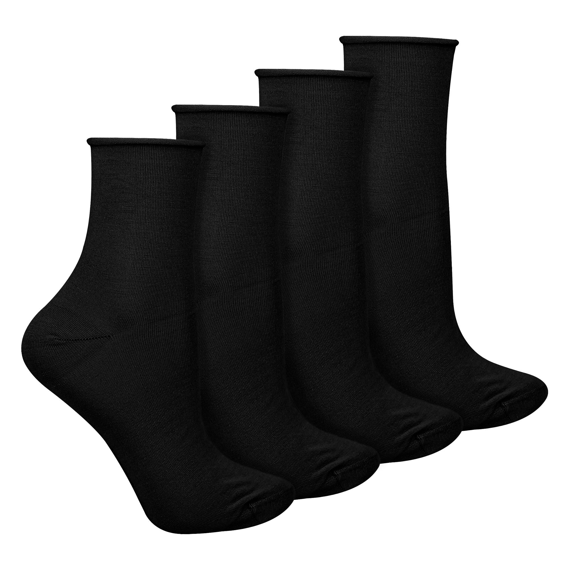 4 Paar Damen Bambus Sensory Socken - Weiche nahtlose Socken für ganztäglichen Komfort