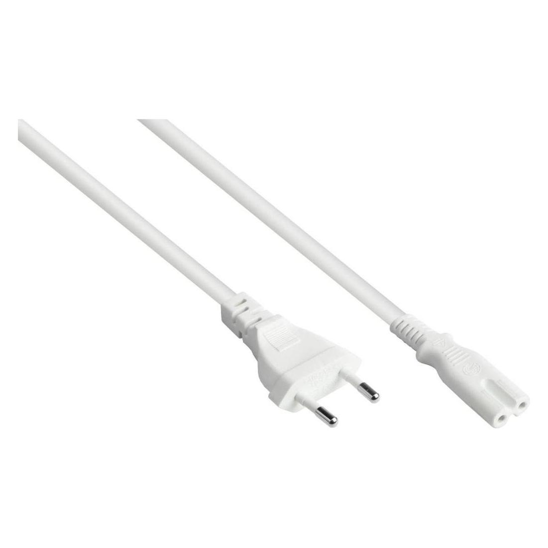 Varia Euro-Netzkabel Euro-Stecker Typ C an C7Euro 8 Buchse, wei, 0,75mm, 2,5m (2.50 m) (SK0370-W025)