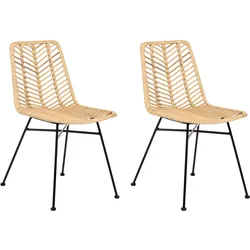 ESSZIMMERSTUHL 2er-Set Rattan Naturfarben Dilley