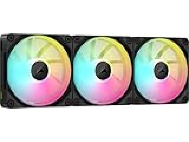 CORSAIR iCUE LINK LX120 RGB 120 mm PWM Ventilateurs Paquet Triple – Double Boucles Lumineuses – Inclut iCUE LINK System Hub – Technologie CORSAIR AirGuide – Noir