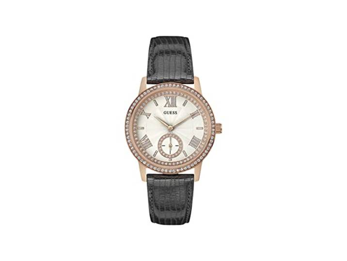 Guess Dames analoog kwarts horloge met lederen armband W0642L3