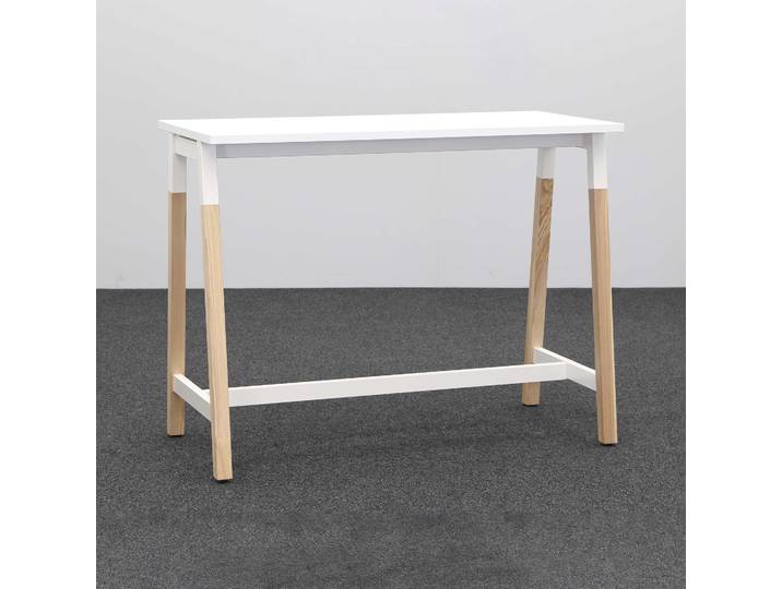 Hochtisch Mdd Ogi 141.5x70 cm, Weiss/Braun, Neu, Tisch - Hochwertig & langlebig
