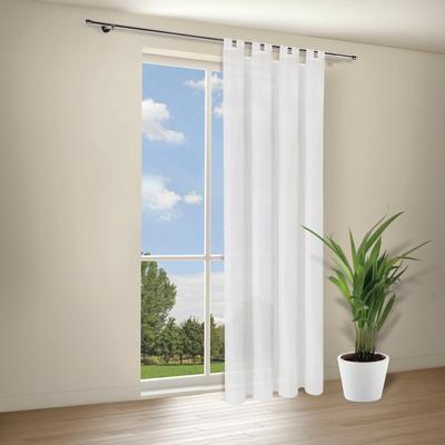 Gardine GERSTER "Maia" Gr. 1, weiß, B:140cm H:245cm, Wirkware, Polyester, Gardinen, Gardine, Schlaufenschal "Maia" uni