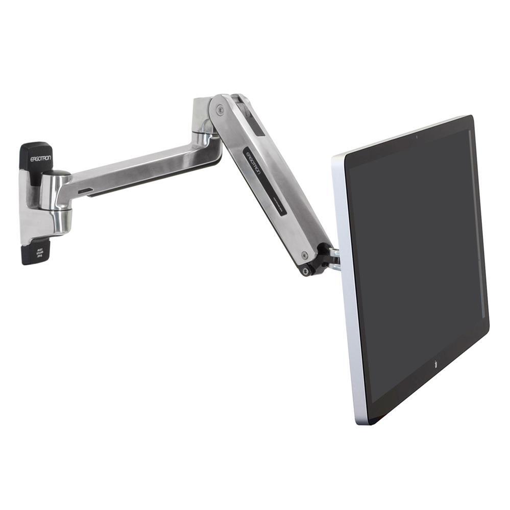 Ergotron LX HD Sitz-Steh-Wandmontage-LCD-Arm für einen Monitor bis 124,46 cm 49 Zoll Aluminium 45-383-026