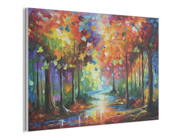 MuchoWow Akustikbild - Landschaft - Wald - Farben - Natur - 90x60, Mehrfarbig, Kunststoff, Rechteckig, 90x60x0.9 cm, Wandverkleidung, Akustikpaneele