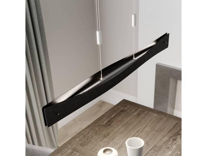 Hanglamp Lian, dimbaar, zwart, Woon-/ Eetkamer, Aluminium, Design