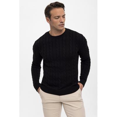 Rundhalspullover FELIX HARDY "Rundhalspullover", Herren, Gr. XXL, schwarz, 100% Baumwolle, Rundhals, Pullover Rundhalspullover