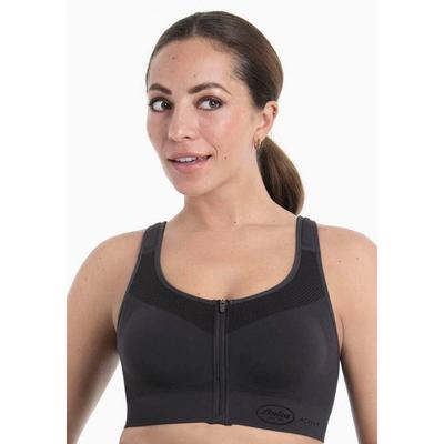 Sport-BH ANITA ACTIVE, Damen, Gr. XL, N-Gr, schwarz (carbon grau), Obermaterial: 88% Polyamid, 12% Elasthan, unifarben, BHs Sport-BH, herausnehmbare Schaumschalen