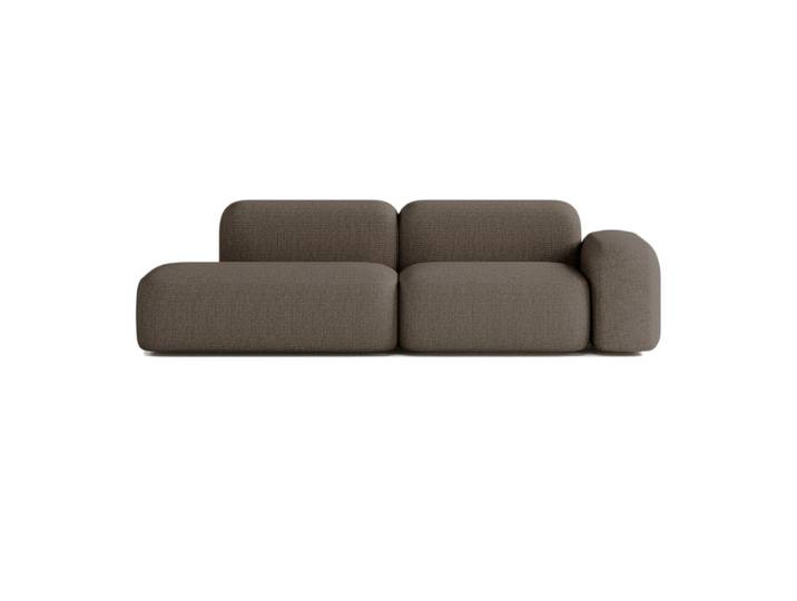 Canapé Modulable 3 Places Tissu Marron