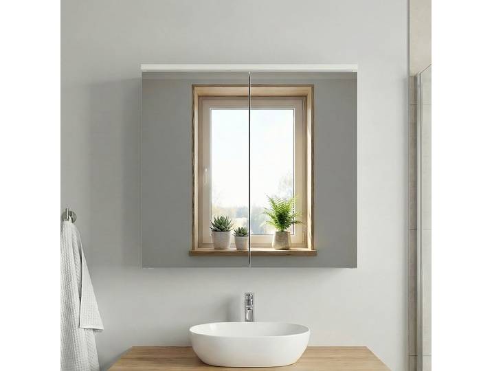 Miroir Nilari 54 x 61 x 20cm Blanc/Blanc