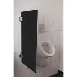 Exklusive Urinaltrennwand Siena aus ES-Glas tiefschwarz