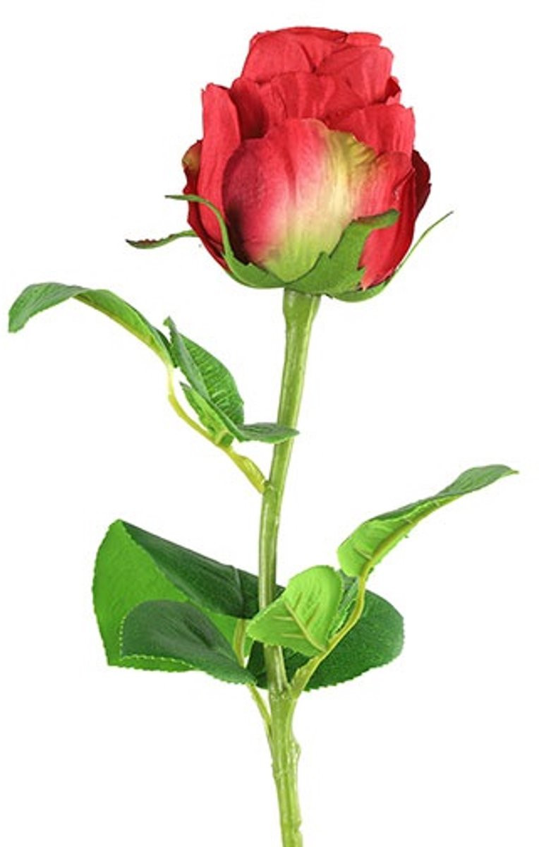 Countryfield kunstbloem roos rood zijde decoratie 52 cm