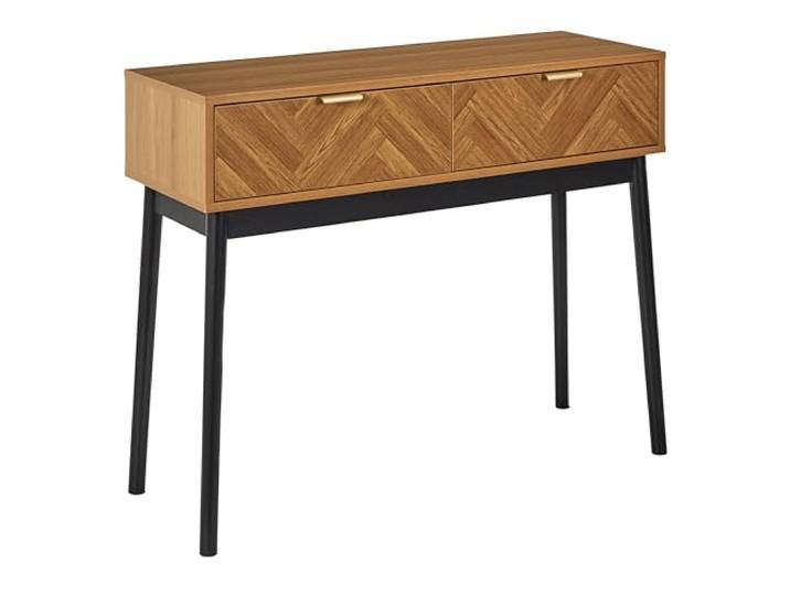 HOME DECO FACTORY, HD0301, Konsole, Felix-Modell, Lounge Edition-Kollektion, Möbel, Tisch und Schreibtisch, Konsole und Nackenrolle, 100 x 80 x 35 cm, Schwarzbraun