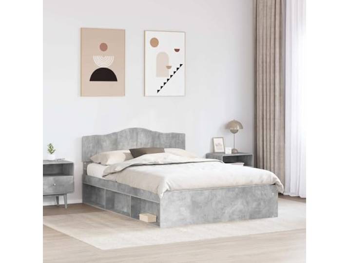 SKTQYQO Bettgestell 160 x 200 cm, Kiefer massiv Technisches Holz, Kopfteil inklusive, modernes Design, klare Linien