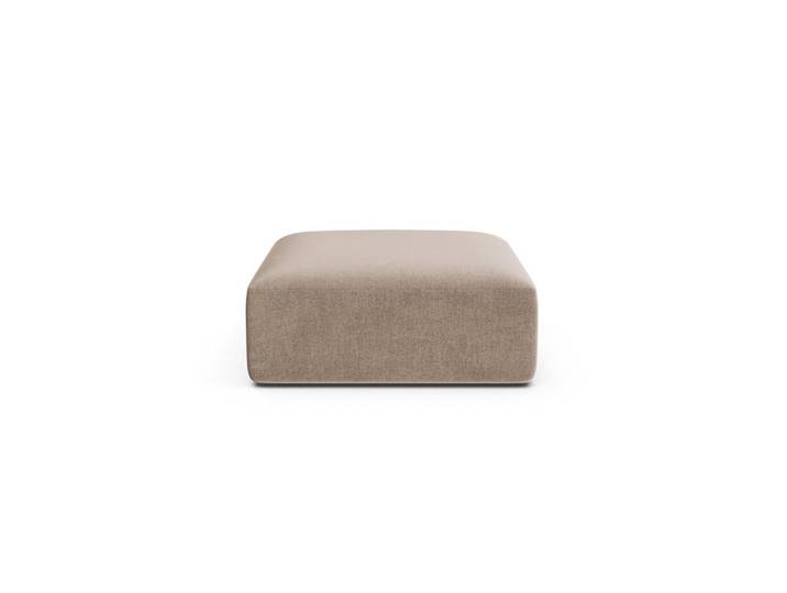 Cosmopolitan Design Pouf Campi aus Samt dunkelbeige, Mokka, 90x40x90 cm, Wohnzimmer, Sessel, Hocker & Hockerbänke, Poufs