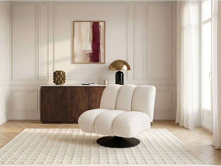 Fauteuil pivotant JANISSAIRE tissu bouclette
