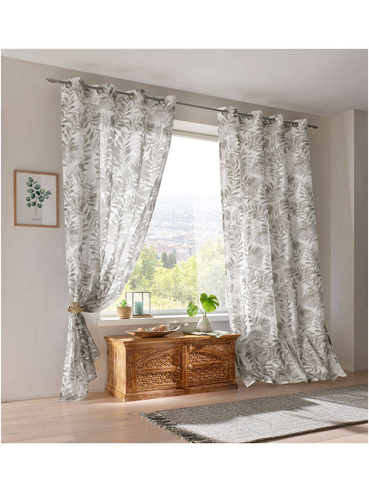 heine home Dekostore in Weiß/ Grau - 245x135 cm