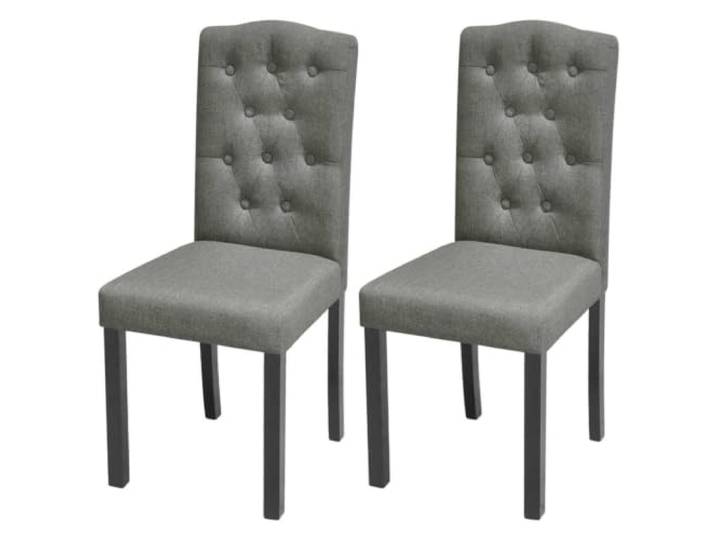 HEFZGDB Esszimmerstühle 2 STK. Grau Stoff Elegantes Design mit Dicken Polsterung und Stabilen Holzbeinen für Komfortable Sitzgelegenheit Küchenstühle