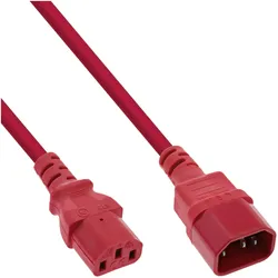 InLine, Verlängerungskabel, 55er Bulk-Pack  Kaltgeräteverlängerung, C13 auf C14, rot, 1m (1 m)