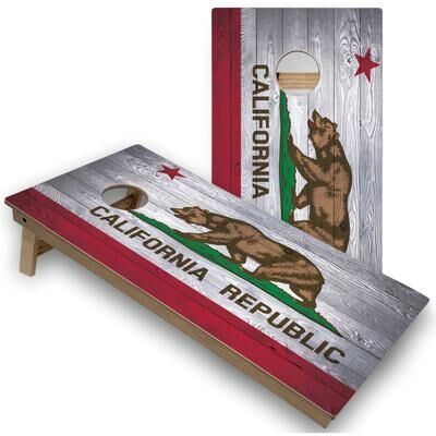 Skip's Garage California Flag Outdoor Cornhole Set