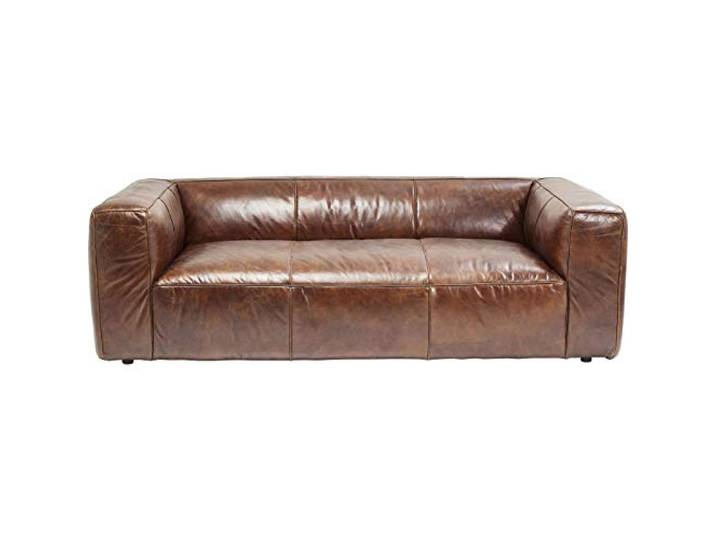 Kare Design Sofa Cubetto 2,5 Sitzer, Ledersofa Braun, Loungesofa Echtleder, Vintage Look, (B/H/T) 2,2x0,67x1,1m