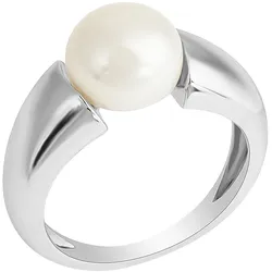 Zeeme Pearls Ring Silber 925 rhodiniert mit einer weißen Perle 10-10,5mm