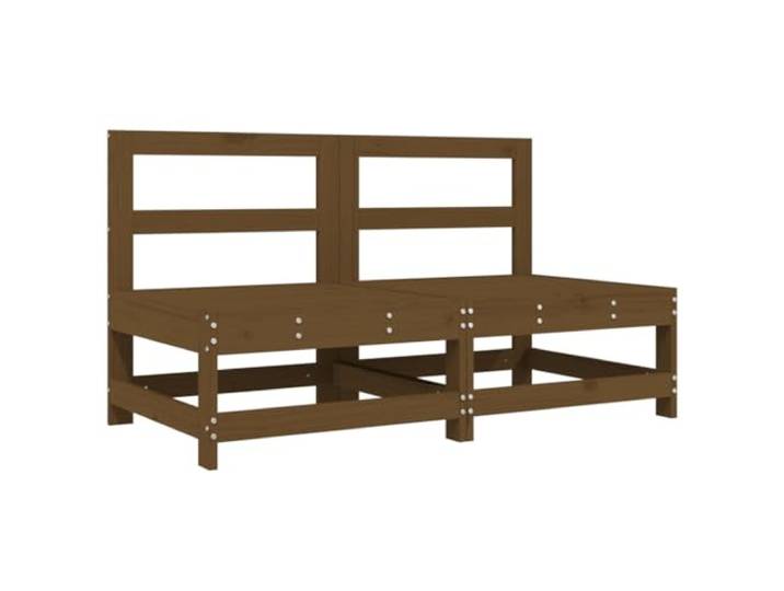 Coespram Garten Mittelsofa 2er Set Honigbraun Kiefer Massivholz 62cm Moduläres Sitzelement für Terrasse, Balkon und Innenhof. Robustes Echtholz-Design mit bequemer Rückenlehne zum Entspannen.