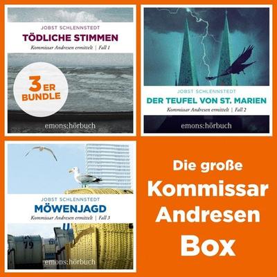 Die große Kommissar Andresen Box - Tödliche Stimmen, Der Teufel von St. Marien, Möwenjagd - Kommissar Andresen - Jobst Schlennstedt, Audio,