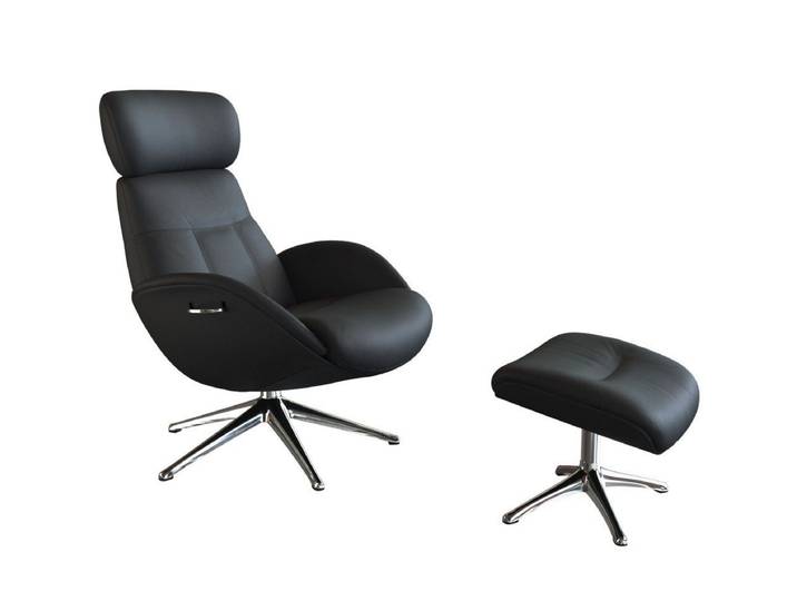 FLEXLUX Relaxsessel Elegant, Funktionssessel, verstellbarer Rücken- und Kopfstütze, Premium Komfort, Rücken- und Kopfteilverstellung, Drehbar, Fuß Alu