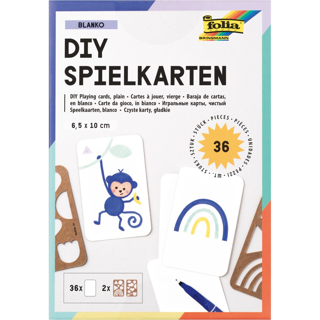 folia Bastelset DIY Spielkarten blanko