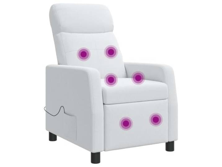 YUTAASU Massage Recliner Chair White Polyester Fabric Adjustable 115-160 Degrees, Metal Frame, Removable Cover, Easy Clean