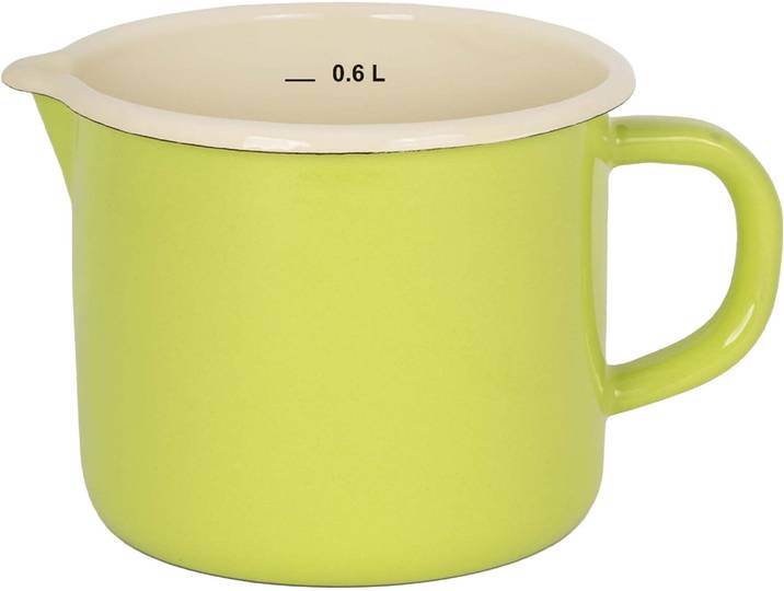Milchtopf KRÜGER Juist , grün (pastell, grün), B:10cm H:9,5cm L:14,5cm Ø:10cm, Töpfe, Milchtopf, Induktion