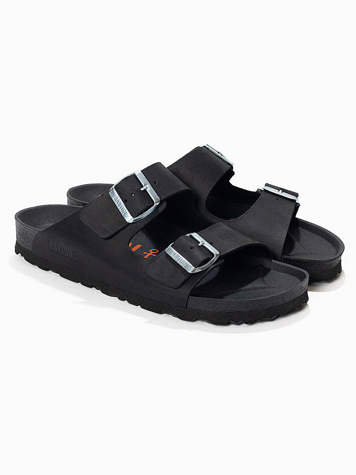 BAYTON Leder-Pantoletten "Atlas" in Schwarz - 42