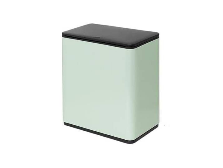 YUHANXINHESHE 3,1 Gallonen schmaler Mülleimer mit herausnehmbarem, Badezimmer-Mülleimer, Metall-Mülleimer, Papierkorb Druckdeckel(Light Green)