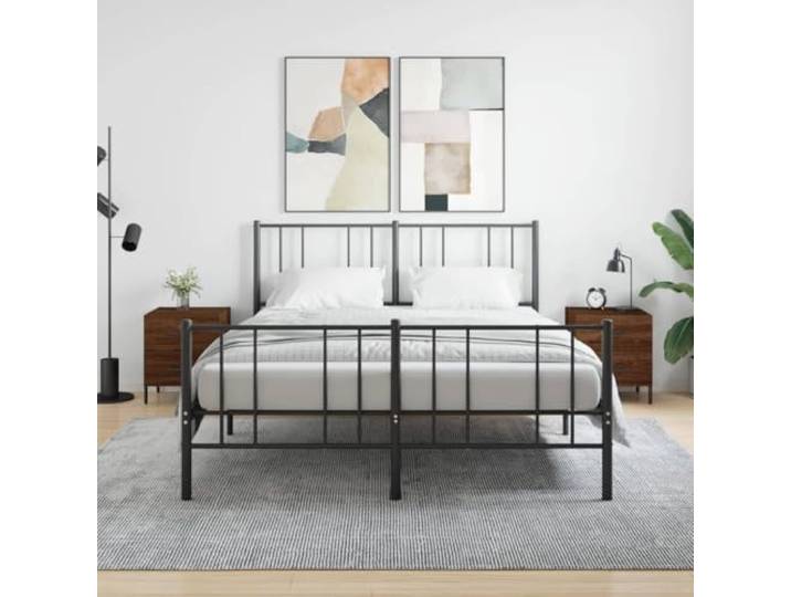 HEFZGDB Nachttische 2 Stück Braun Eichen-Optik 40x35x47,5cm Holzwerkstoff mit Schubladen und Metallfüßen für Stauraum und Stabilität, Langlebiges Material mit modernem Charme