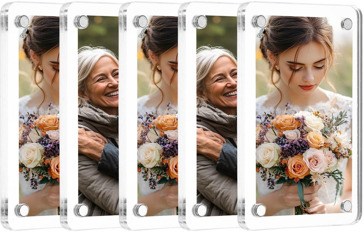 Omgoods Set van 5 Acryl Koelkastmagneetlijsten voor Foto's