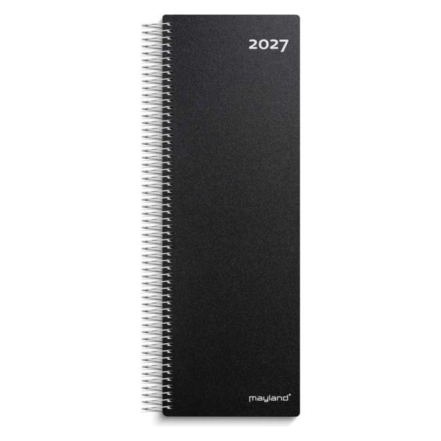 Mayland-Burde Spiralnoteringskalender dag sort PP-plast 2027 (27225000)