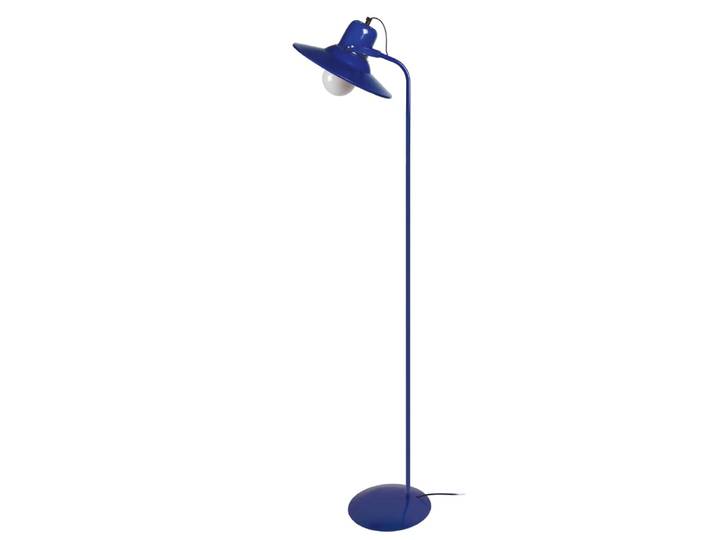 Lampadaire liseuse métal bleu abat-jour bleu