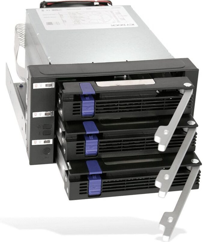 Icy Dock MB153SP-B zwart 3,5 inch harddisk docking station met 3x SATA backplane