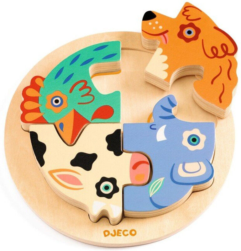 Puzzle Relief 4 pcs Rondo Dog - Djeco