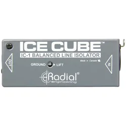 Radial IC-1 Ice Cube Symmetrischer Leitungsisolator aus Stahl (DI Box), Effektgerät, Schwarz, Silber